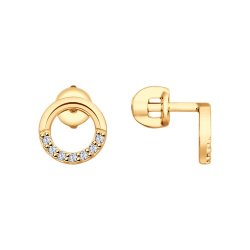 Серьги из золочёного серебра с фианитами (Арт.93022233)