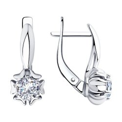 Серьги из серебра с фианитами (Арт.94-120-00420-1)