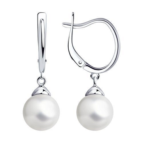 Серьги из серебра с жемчугом (Арт.94-121-01181-1)