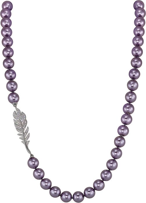 Ожерелье из серебра с жемчугом и куб. цирконием (Арт.27l-p36-s-16)