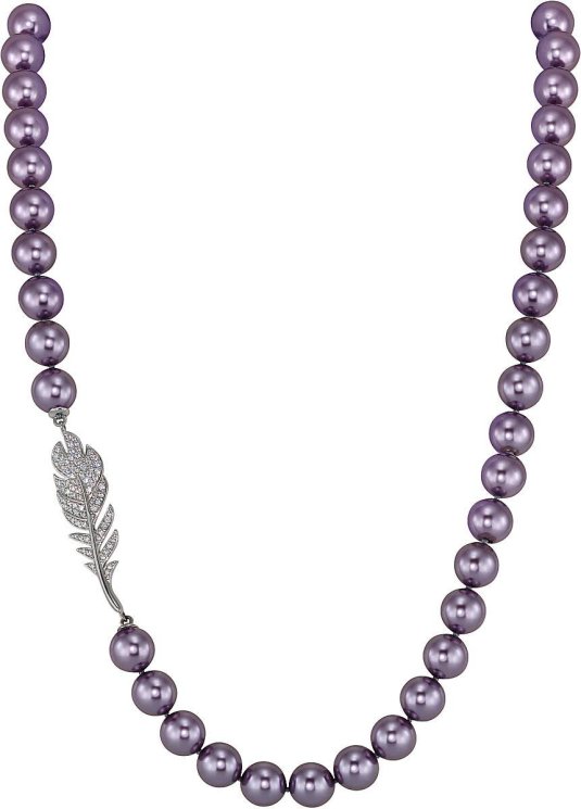 Ожерелье из серебра с жемчугом и кристаллом swarovski (Арт.27l-p36-s-16)