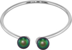 Браслет из серебра с жемчугом и кристаллом swarovski (Арт.abb-3-10-25-s)