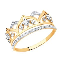 Кольцо из золота с фианитами (Арт.017416)