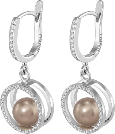 Серьги серебряные с жемчугом и куб. цирконием Balance 9S Rivoli (арт.AHS-2-8-9-S)
