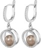 Серьги серебряные с жемчугом и куб. цирконием Balance 9S Rivoli (арт.AHS-2-8-9-S)