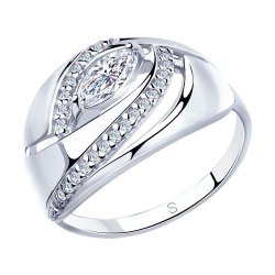 Кольцо из серебра с фианитами (Арт.94012949)