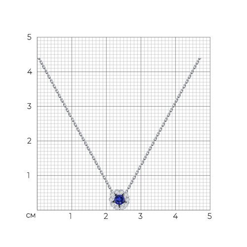 Колье из белого золота с бриллиантами и сапфиром (Арт.52-270-01768-1)