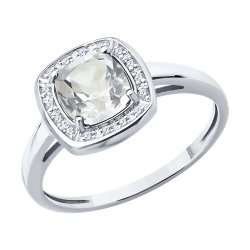 Кольцо золотое пробы 585 с горным хрусталем (Арт.71-00412-3)
