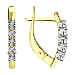 Серьги из комбинированного золота с бриллиантами (Арт.53-220-01942-1)