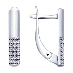 Серьги из серебра с фианитами (Арт.94022905)