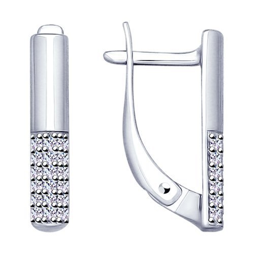 Серьги из серебра с фианитами (Арт.94022905)