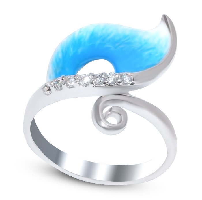 Кольцо Серебряные крылья (Арт.21r1109-cze-rrn-141_jemal_kubcirkonii)