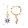 Серьги золотые пробы 585 с аметистом (Арт.729217)