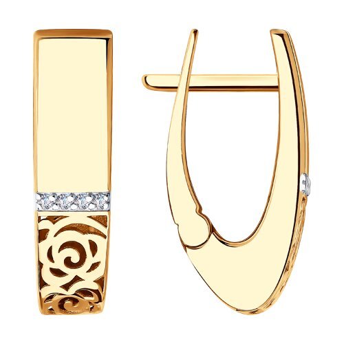 Серьги из золота с фианитами (Арт.029008)