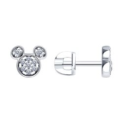Серьги из серебра с фианитами (Арт.94025715)