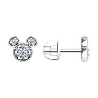 Серьги из серебра с фианитами «Магия Микки» Соколов (арт.94025715)