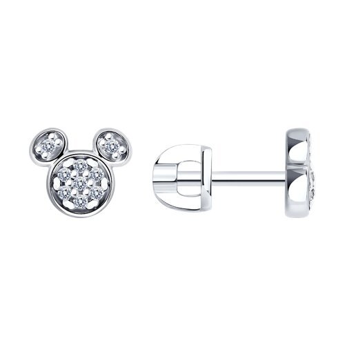 Серьги из серебра с фианитами (Арт.94025715)