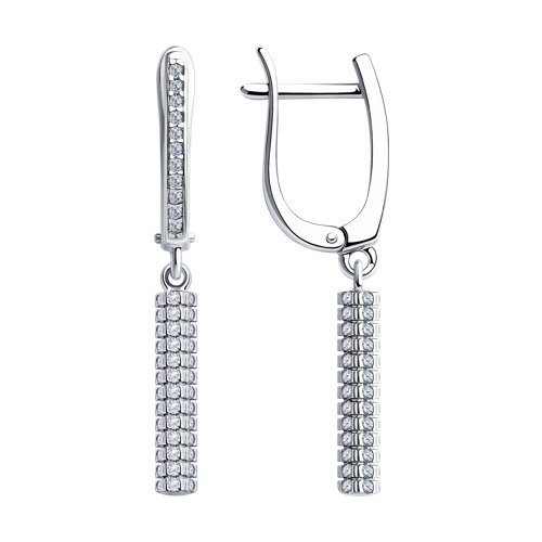 Серьги из серебра с фианитами (Арт.94025931)