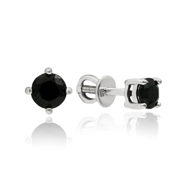Серьги из золота с сапфиром Русские Самоцветы (Арт.88960)