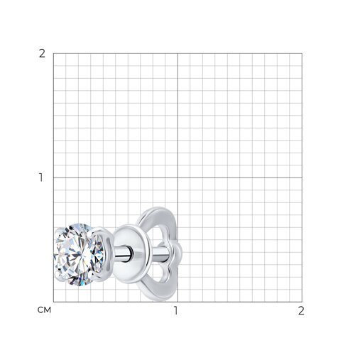 Серьга из белого золота с бриллиантом выращенным (Арт.9170005-3-5)