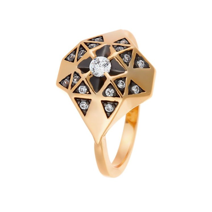 Кольцо из серебра с фианитом (Арт.cz-r01491-x-g-x-x-w)