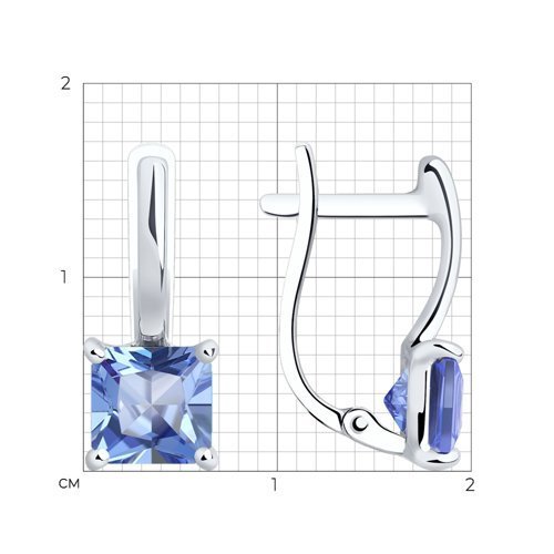Серьги золотые пробы 585 с ситаллом (Арт.727520)