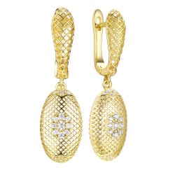 Серьги из серебра с фианитом (Арт.fa-e03215-x-l-w-x-w)