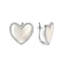 Серьги серебряные с жемчугом и фианитами «Heart Glow» Fresh Jewelry (арт.PI-E02679-X-W-PN-X-W)