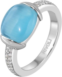 Кольцо серебряное с кошачьим глазом и фианитами «Dolce Vita» Rivoli (арт.FOR-1-H-06-S)