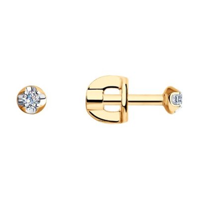 Серьги-пусеты из золота с бриллиантами (Арт.1021007)