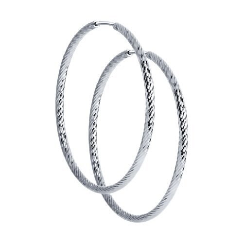 Серьги конго из серебра с алмазной гранью (Арт.94140003)