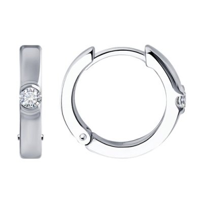 Серьги из белого золота с бриллиантами (Арт.1022085-3)