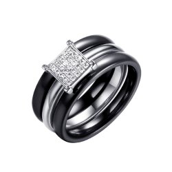 Кольцо из серебра с керамикой и фианитом (Арт.tc-r00132-b-w-x-x-w)