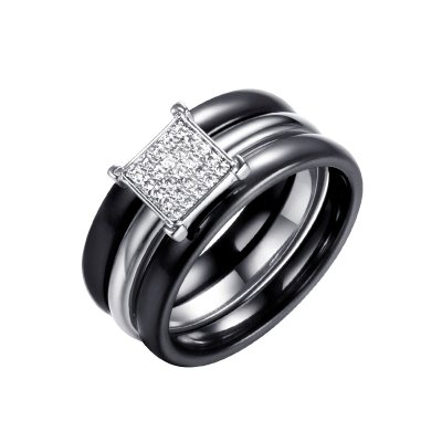 Кольцо из серебра с керамикой и фианитом (Арт.tc-r00132-b-w-x-x-w)