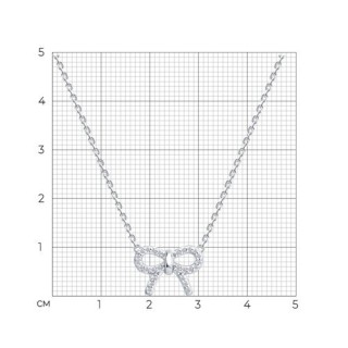 Колье из серебра с фианитами «Нежный Бант» Соколов (арт.94-170-00100-1)