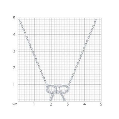Колье из серебра с фианитами «Нежный Бант» Соколов (арт.94-170-00100-1)