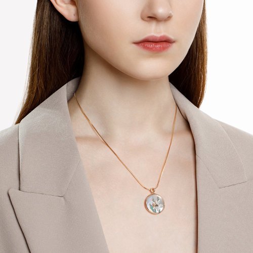 Подвеска из золота с миксом драгоценных камней и перламутром (Арт.1030820)