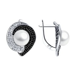 Серьги из серебра с миксом камней (Арт.94-320-01965-1)