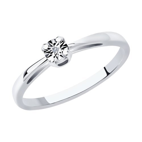 Кольцо из серебра с бриллиантом (Арт.87010047)