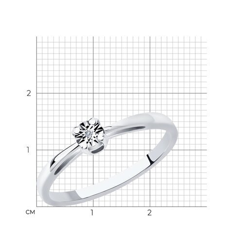Кольцо из серебра с бриллиантом (Арт.87010047)