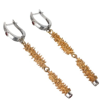 Серебряные серьги BEAVERS с гранатом 2135g