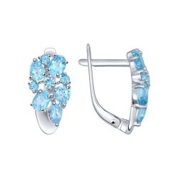 Серьги из серебра с топазами (Арт.92021247)