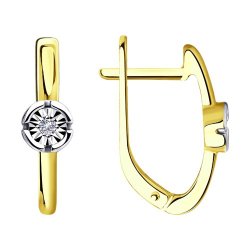 Серьги из желтого золота с бриллиантами (Арт.1021362-2)