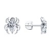 Серьги из серебра с фианитами «Паучья искра» Соколов (арт.94026650)