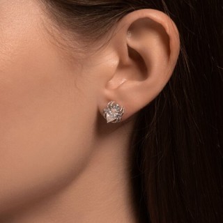 Серьги из серебра с фианитами «Паучья искра» Соколов (арт.94026650)