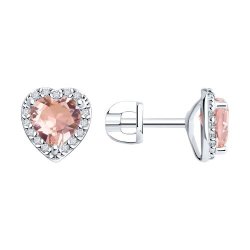 Серьги из серебра с ситаллами и фианитами (Арт.92022926)