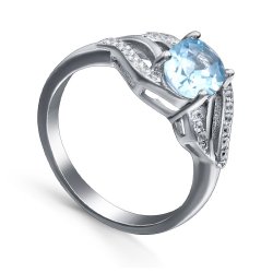 Кольцо Серебряные крылья (Арт.210005-32_topaz_kubcirkonii_30)