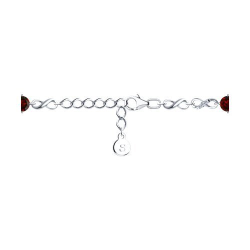 Браслет серебряный с гранатом «Янтарный закат» Соколов (арт.9205)