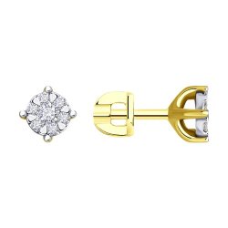 Серьги из комбинированного золота с бриллиантами (Арт.1022112-2)