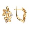 Серьги из золочёного серебра с фианитами (Арт.93-120-01635-1)